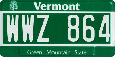 VT license plate WWZ864