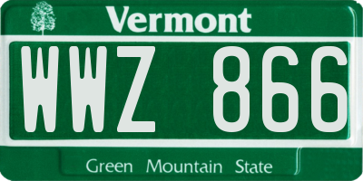 VT license plate WWZ866