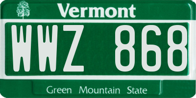 VT license plate WWZ868