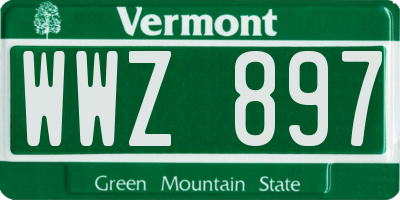VT license plate WWZ897