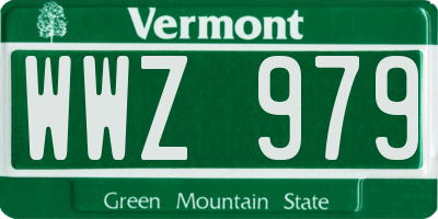 VT license plate WWZ979