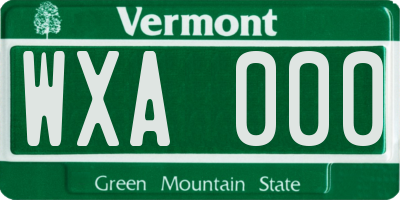 VT license plate WXA000
