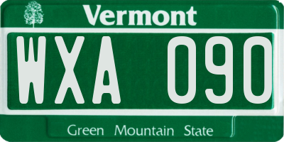 VT license plate WXA090
