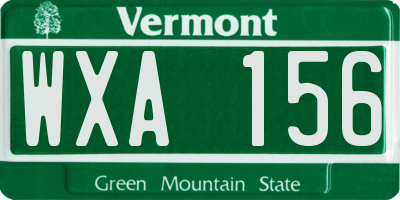 VT license plate WXA156