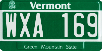 VT license plate WXA169