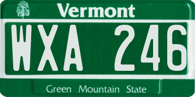 VT license plate WXA246