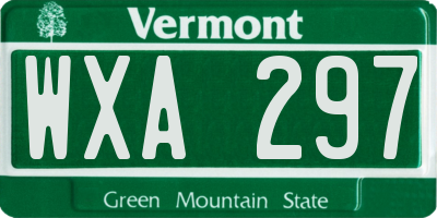 VT license plate WXA297