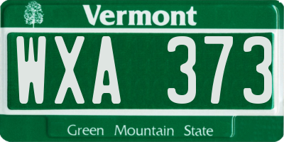 VT license plate WXA373