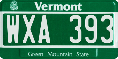 VT license plate WXA393