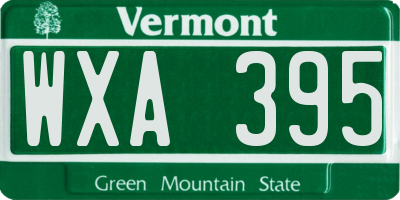 VT license plate WXA395