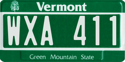 VT license plate WXA411