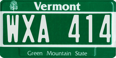VT license plate WXA414