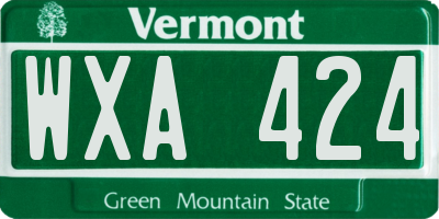 VT license plate WXA424