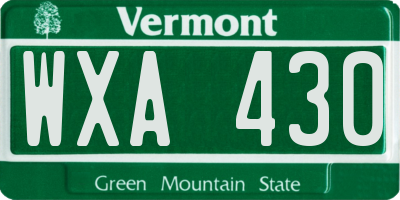 VT license plate WXA430