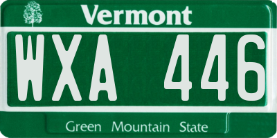 VT license plate WXA446