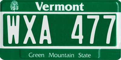 VT license plate WXA477