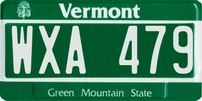 VT license plate WXA479