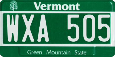 VT license plate WXA505