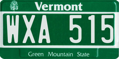 VT license plate WXA515