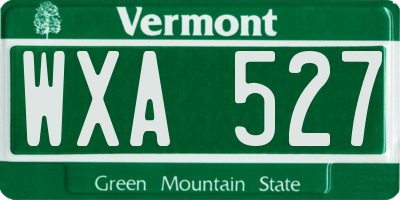 VT license plate WXA527