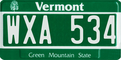 VT license plate WXA534