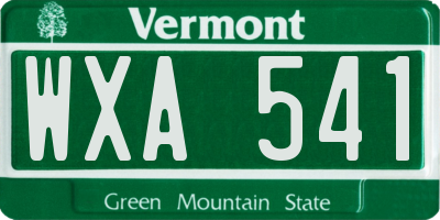 VT license plate WXA541