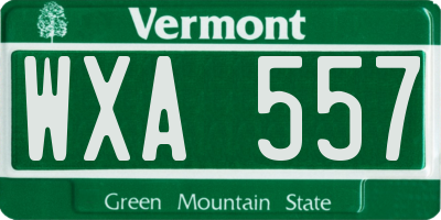 VT license plate WXA557