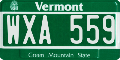 VT license plate WXA559