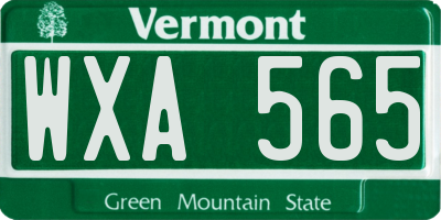 VT license plate WXA565