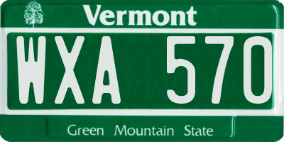 VT license plate WXA570