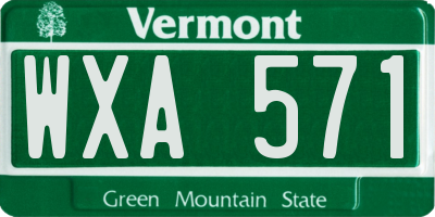 VT license plate WXA571