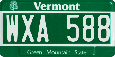 VT license plate WXA588