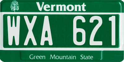 VT license plate WXA621