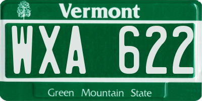 VT license plate WXA622