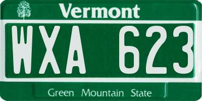 VT license plate WXA623