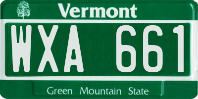 VT license plate WXA661
