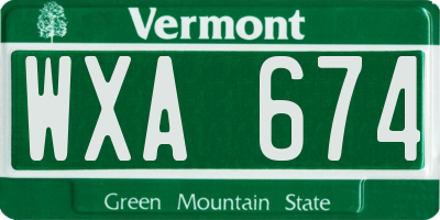 VT license plate WXA674