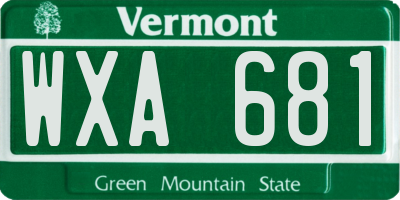 VT license plate WXA681