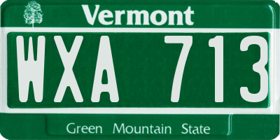 VT license plate WXA713