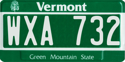 VT license plate WXA732