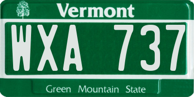 VT license plate WXA737