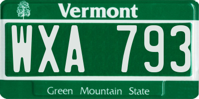 VT license plate WXA793