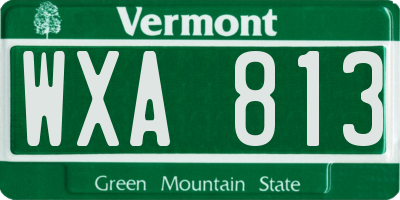 VT license plate WXA813
