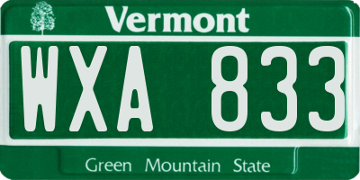 VT license plate WXA833