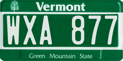 VT license plate WXA877