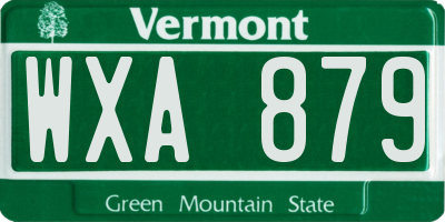 VT license plate WXA879