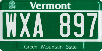 VT license plate WXA897