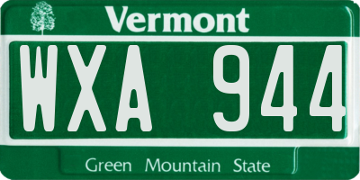 VT license plate WXA944