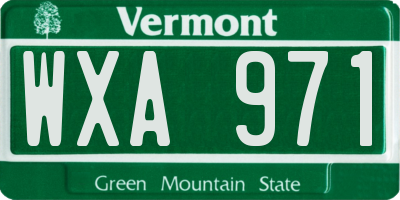 VT license plate WXA971