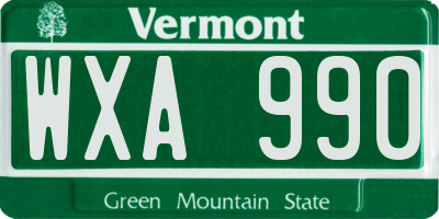 VT license plate WXA990